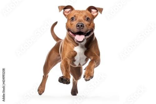 American Staffordshire Terrier Dog Sitting On A White Background