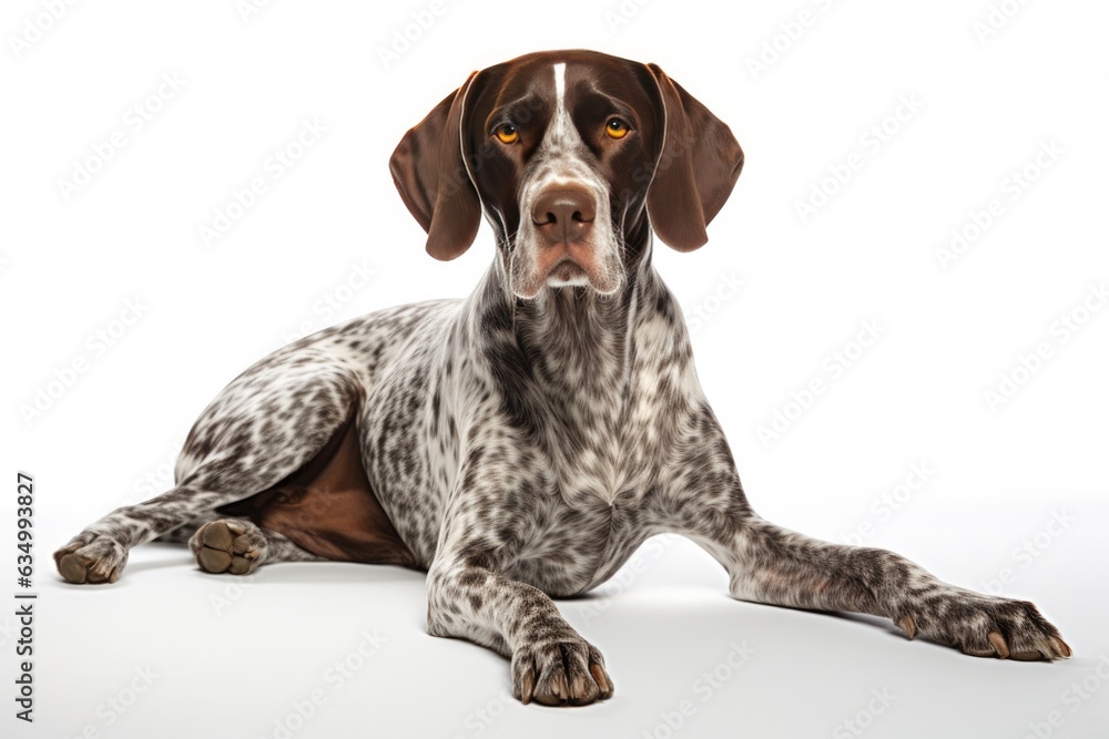 German Shorthaired Pointer Dog Sitting On A White Background