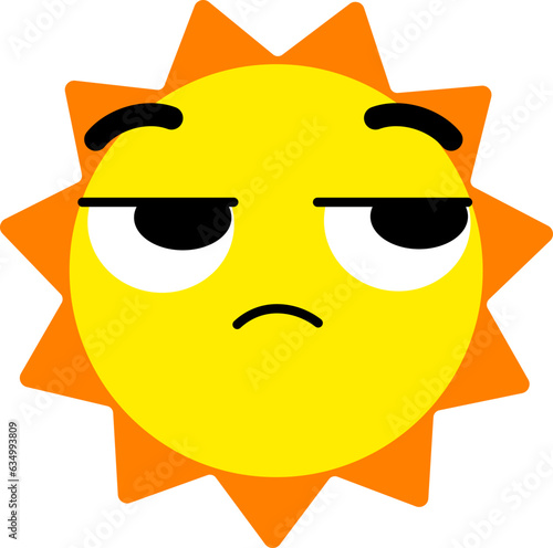 Sun Face Looking Right Mistrust