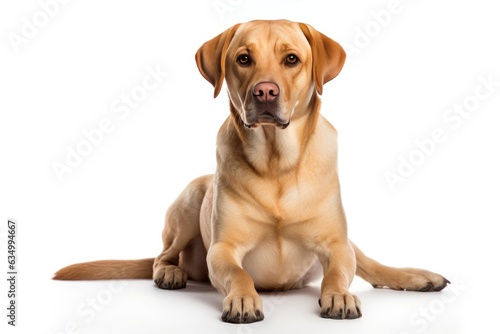 Labrador Retriever Dog Upright On A White Background
