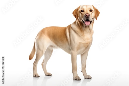 Labrador Retriever Dog Upright On A White Background