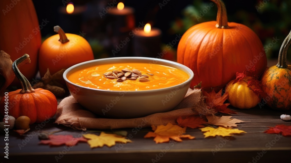 Close up of pumpkin soup Close up of pumpkin soup