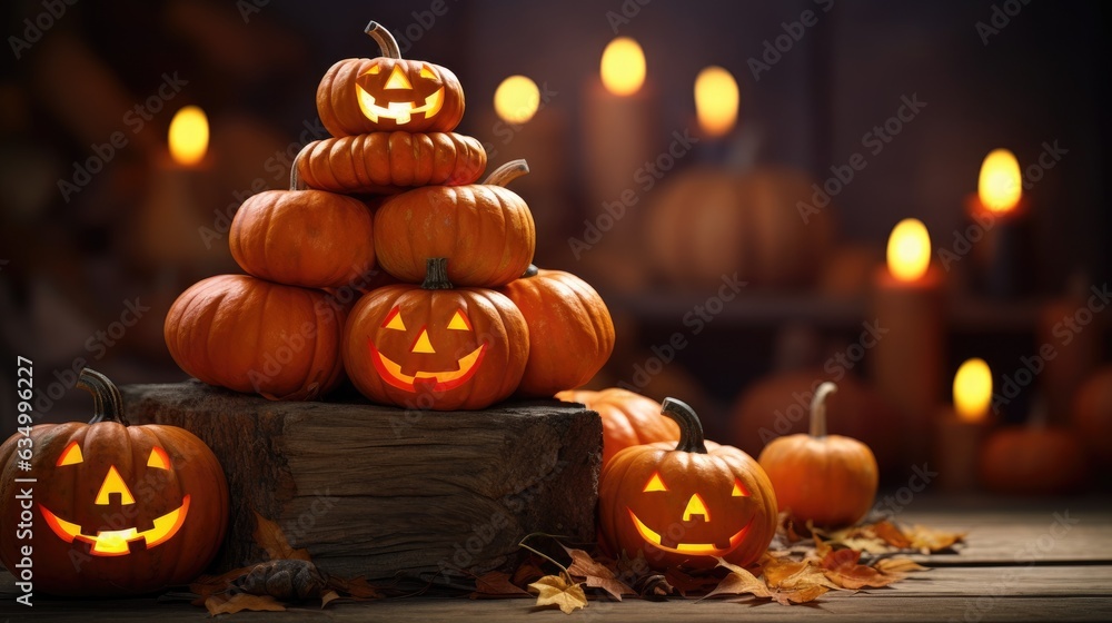 Stack of Halloween pumpkins Stack of Halloween pumpkins