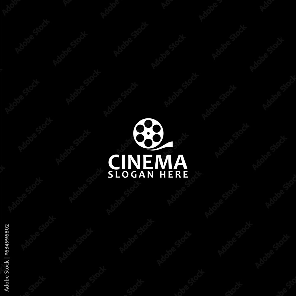 Cinema Logo Design Template icon isolated on dark background Cinema Logo Design Template icon isolated on dark background