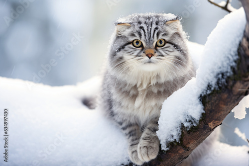 pallas cat in the snow photo