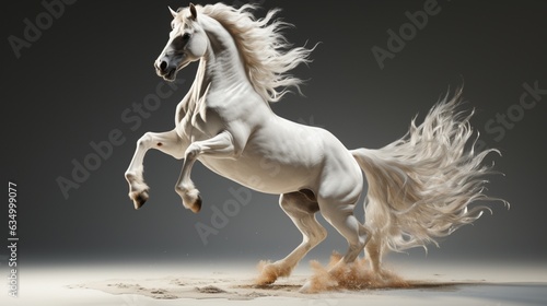 A unicorn rearing up on background.