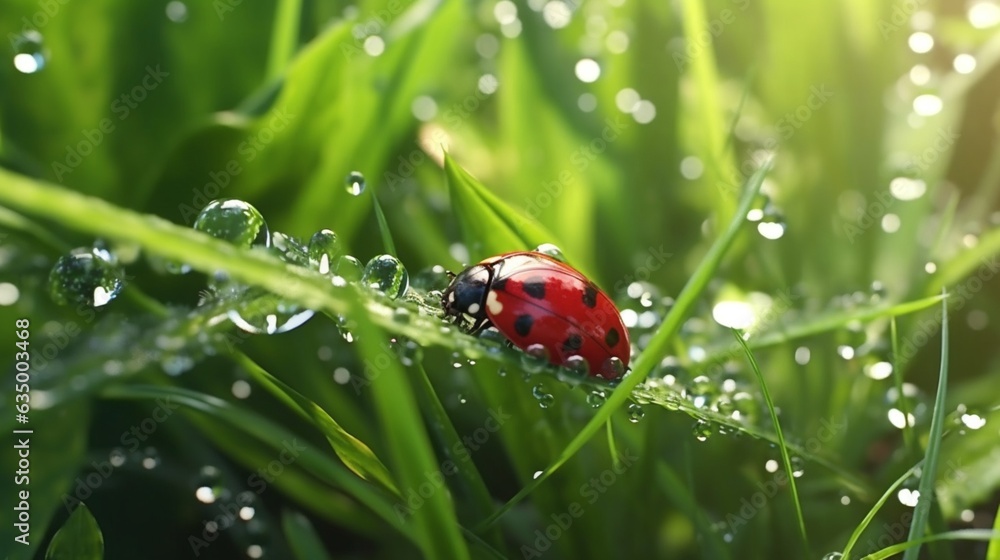 Beautiful nature background with morning fresh grass a Generative Ai Beautiful nature background with morning fresh grass a Generative Ai