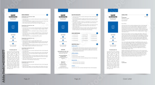 Modern Professional Resume or CV and Cover Letter Template photo
