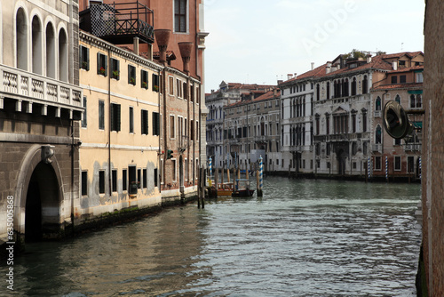 Street, canal and traditional venitian appartment building - Venice - Italy