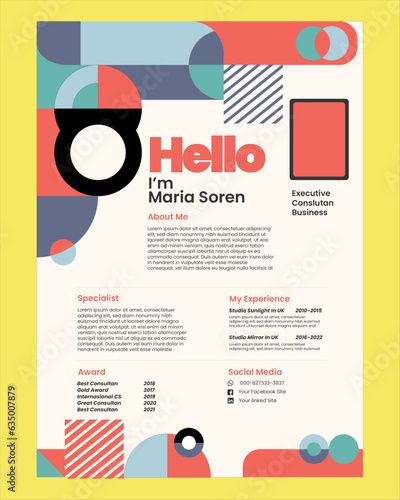 Resume CV with Modern Design Template