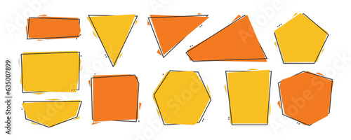 Text box in geometric flat style design. Message quote template. dialog bubble. text backdrop