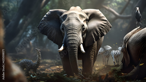 Elephant in the savannah. © SuperGlück