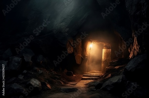Cave entrance dark. Generate Ai