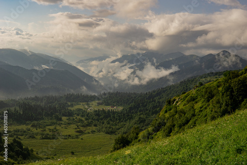 mountain, sky, landscape, nature, mountains, alps, clouds, summer, forest, panorama, travel, snow, hill, view, green, valley, cloud, grass, alpine, panoramic, peak, hiking, europe, outdoors, trees