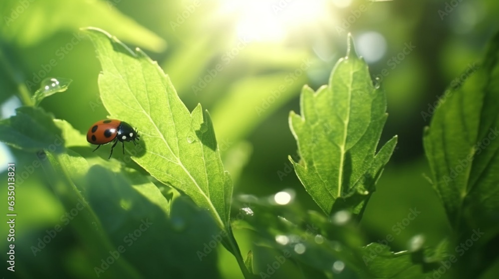 Wide format background image of fresh juicy green leav Generative Ai Wide format background image of fresh juicy green leav Generative Ai