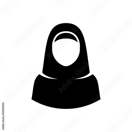 Women hijab icon isolated on white background.