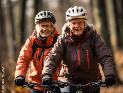 senior couple riding bike © kalafoto