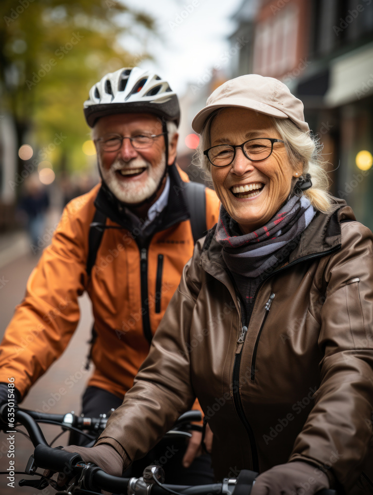 senior couple riding bike senior couple riding bike