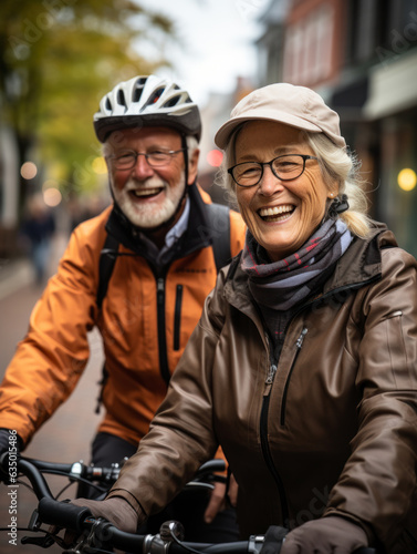 senior couple riding bike © kalafoto