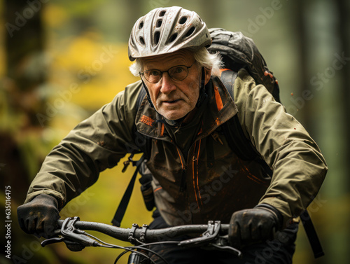 old man riding a bike