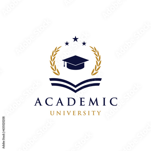 Education logo template design with bachelor cap and book concept with creative idea.Logo for school, university,academy and student.