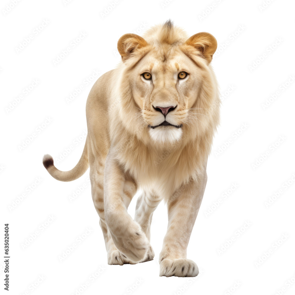 lion panthera leo isolated on transparent background cutout