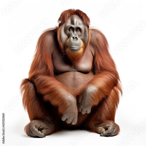 an orangutan in white background