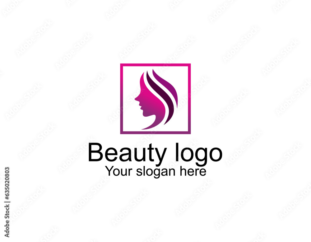 Fototapeta premium Beauty logo salon and hair treatment logo design template