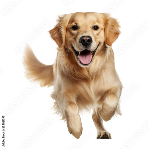 golden retriever puppy isolated on transparent background cutout