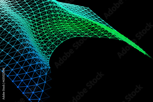 Vector background of net cells. Fish football sport syrface. Fluid flow on wind. Flag fabric data processing. photo