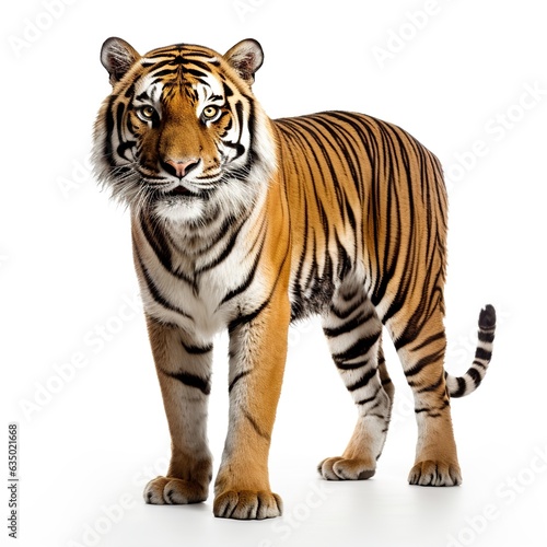 a tiger in white background