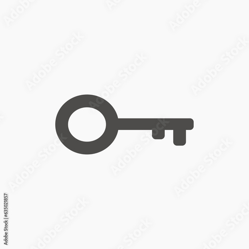Key icon vector isolated. Closing and opening, lock and unlock door © Ruxsare