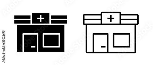 Pharmacy vector icon set. Doctor, prescription, treatment, medical symbol