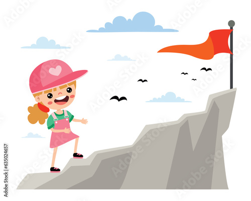 Success Concept With Cartoon Kid