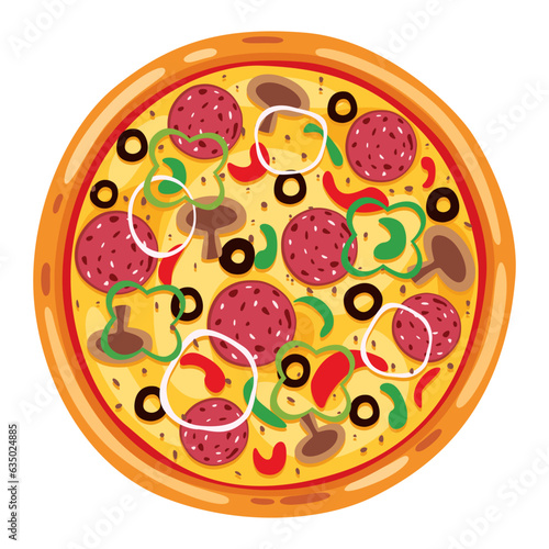 Vector Illustration Of Fresh Pizza