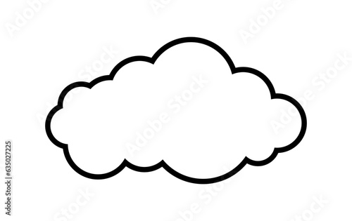 Cloud Outline Weather Icon Isolated Vector Illustration