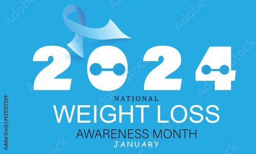 National Weight Loss awareness month. background, banner, card, poster, template. Vector illustration.