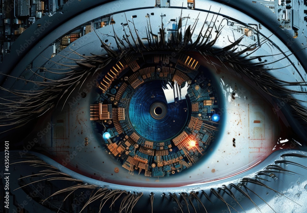 A microchip in a person's eye