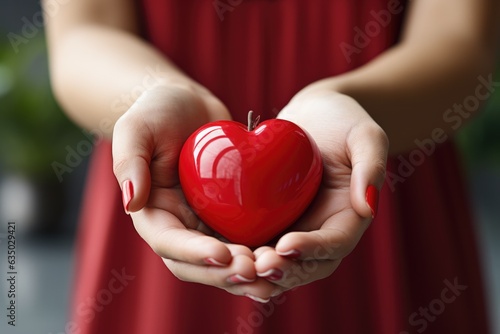 Close-up of hands releasing heart - stock photography concepts