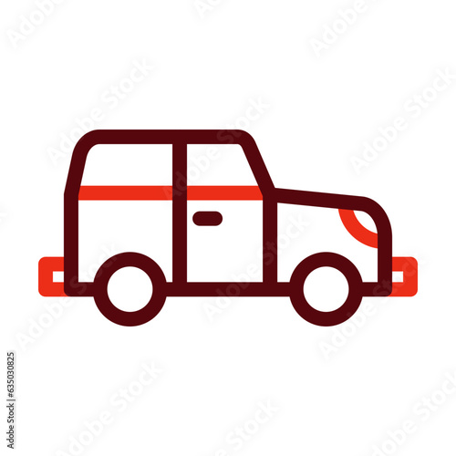 Safari Jeep Thick Line Two Colors Icon Design photo