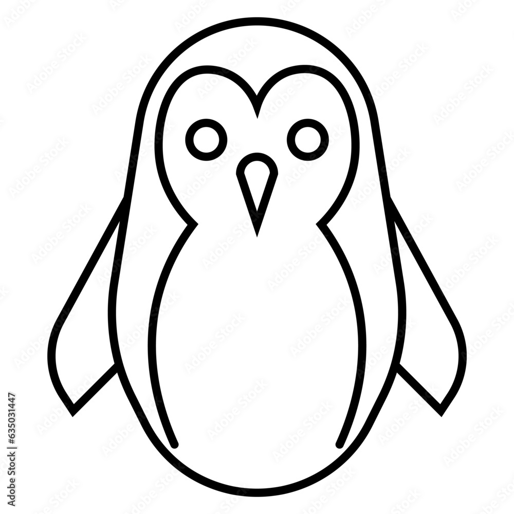penguin icon, sign, symbol in line style penguin icon, sign, symbol in line style