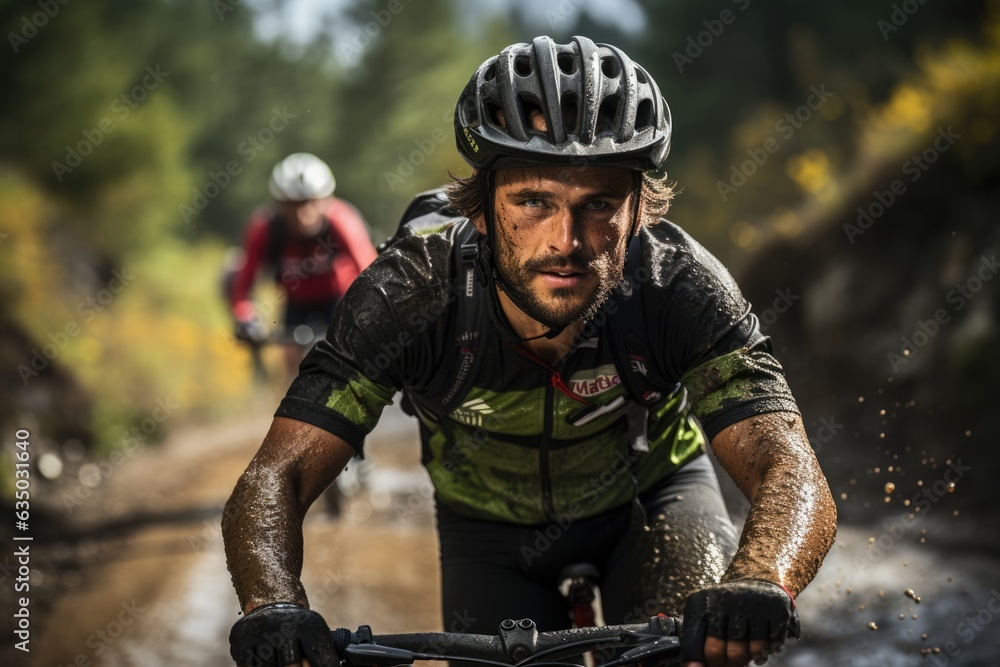 Cyclist pedaling up a steep hill - stock photography concepts Cyclist pedaling up a steep hill - stock photography concepts