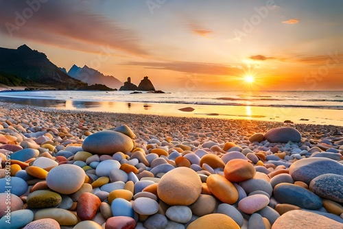 sunset at the beach generated ai © kashif 2158