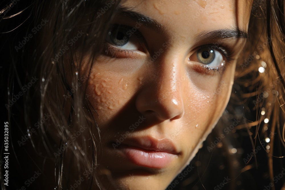 Intense eyes of a dancer caught mid-performance - stock photography concepts Intense eyes of a dancer caught mid-performance - stock photography concepts