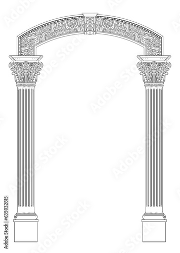 Classical arch with Greek corinthian columns