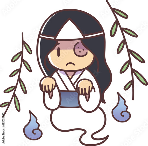 お岩さんのイラスト素材（幽霊・女性・ベクター）