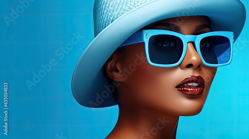 beautiful African American woman wearing fashion eyeglasses
