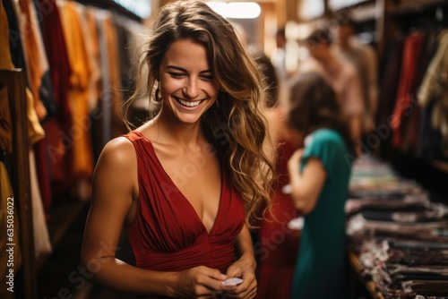 Person exploring a vintage clothing market - stock photography concepts