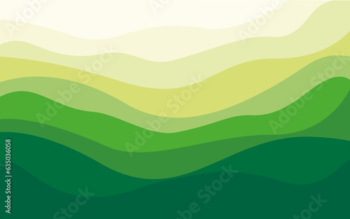 Green curves and the waves of the sea vector background flat design style - stock illustration © Amaiquez