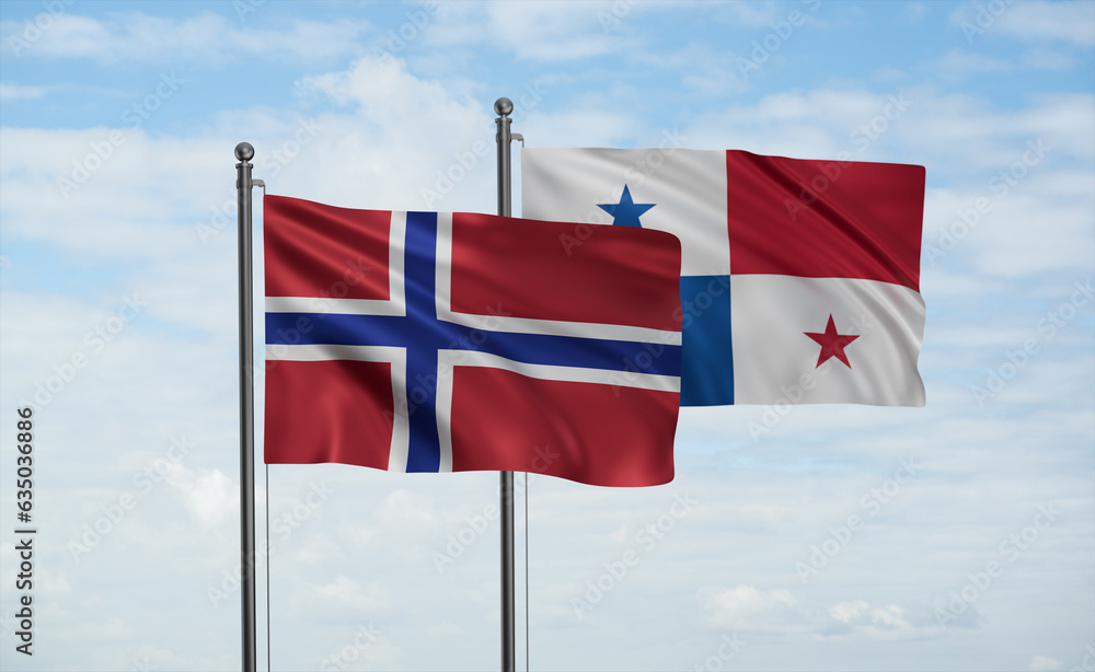 Panama and Norway flag Panama and Norway flag